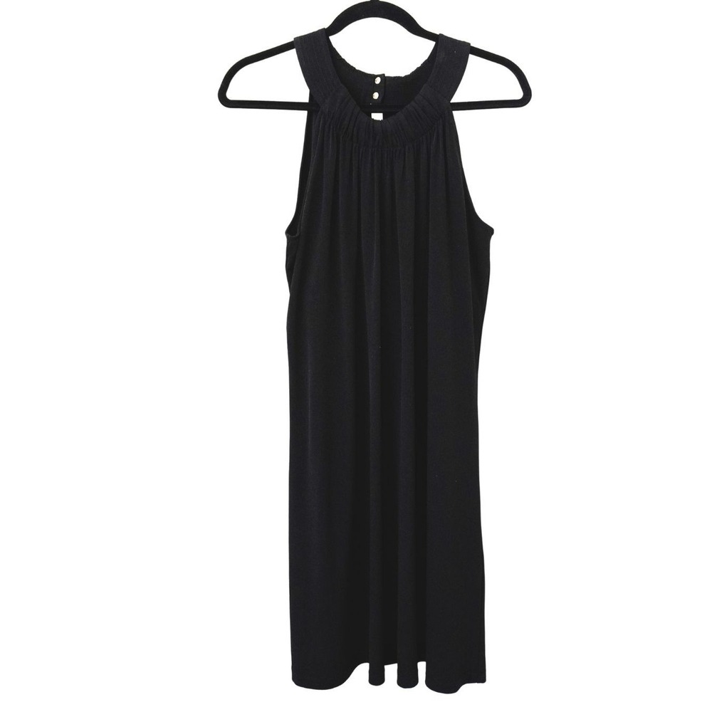 Calvin Klein Womens Black Halter Neck Pleated Keyhole Shift Dress CD6A1X9M